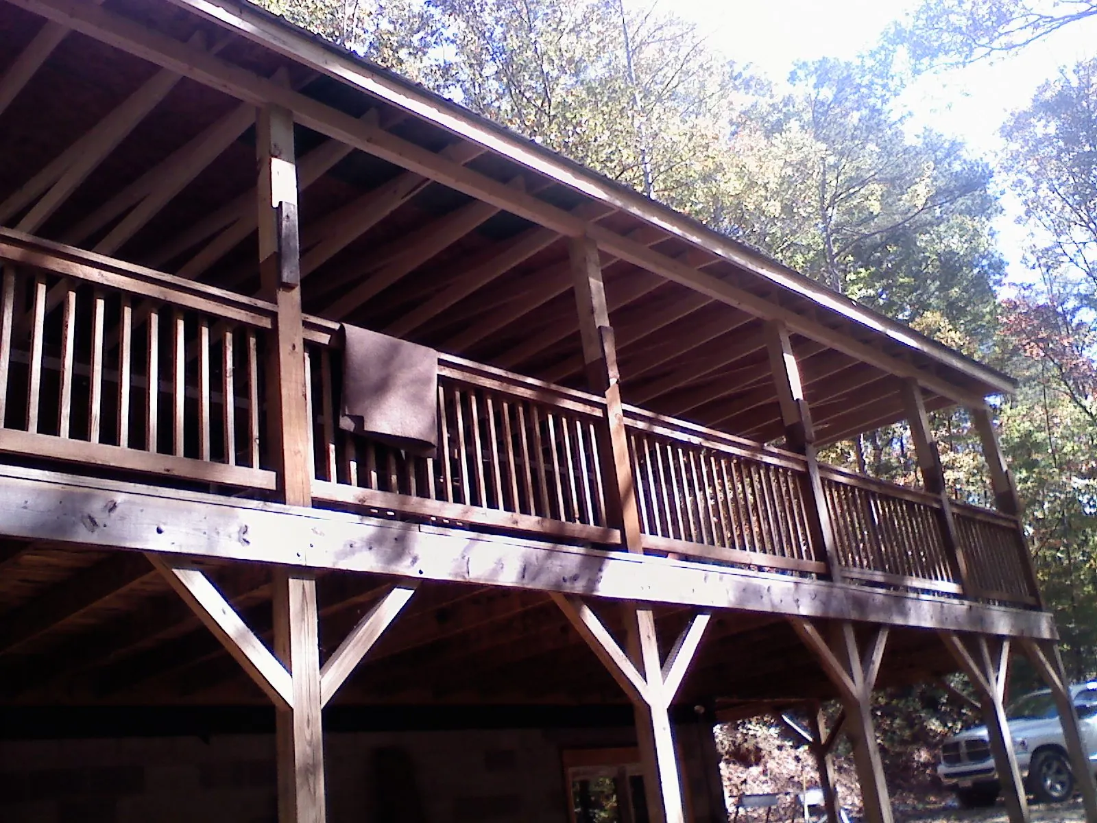 Timber framing under a new elevated porch and deck — Roof Leak Repair in Fort Knox by Roofing Brothers